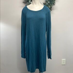 Lou & Grey Long Sleeve Signature Soft Teal Dress L